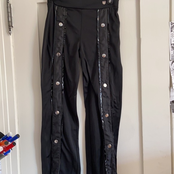 Cool Bebe girls black slip on pants with snap buttons down the leg - Picture 2 of 4